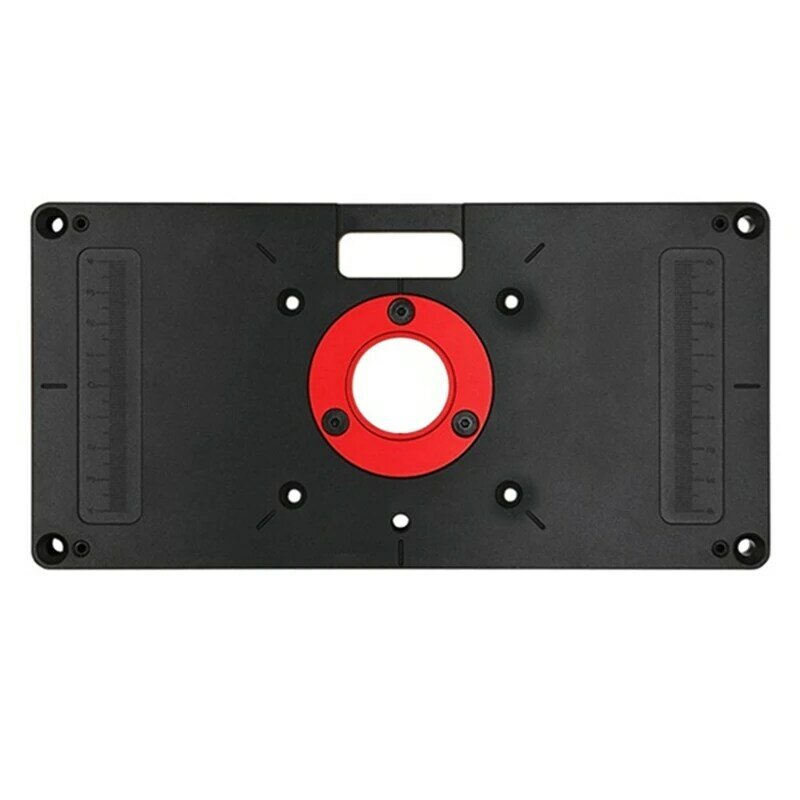 1 PCS Black Milling Machine Insert Plate With Ring Screw Trimmer Flip Plate For Woodworking Bench Trimming Hole Bushing