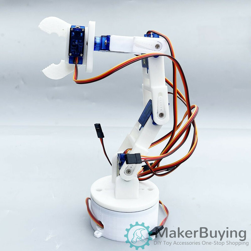 6dox 3D druk biały sześcioosiowy ramię robota robot DIY do druku 3D produkt SG90 SNAM7600