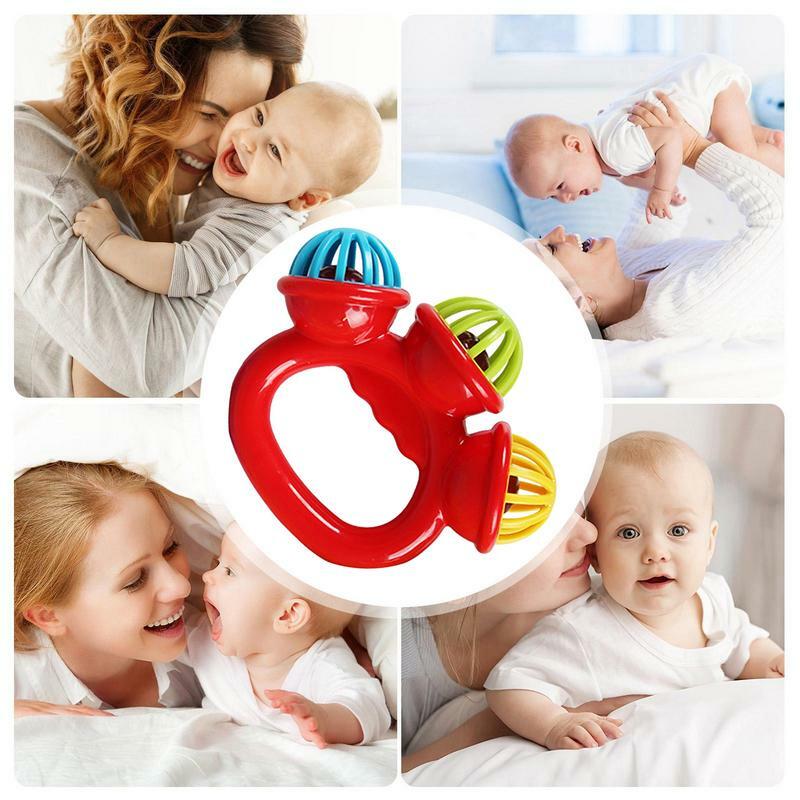 Sonajeros y mordedores para recién nacidos, juguetes educativos Montessori, campanas de mano multifuncionales para niños pequeños