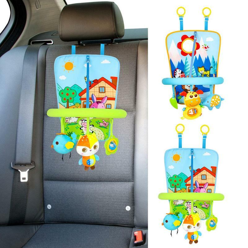 Asientos de coche infantiles, Centro de Actividades de juguete con juguetes de felpa, divertido juguete de viaje para bebés para asientos traseros de coche, conducción más fácil con bebés recién nacidos