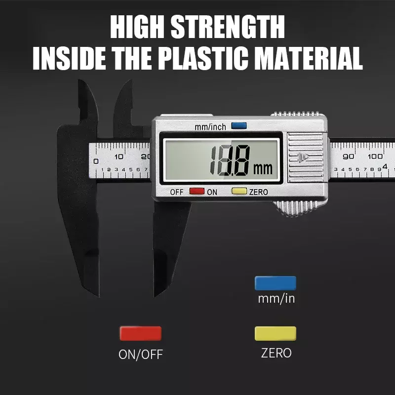 الفولاذ المقاوم للصدأ والبلاستيك LCD الفرجار الورنية الرقمية ، أداة 6 بوصة ، وأدوات قياس عمق ، 0-150 مللي متر