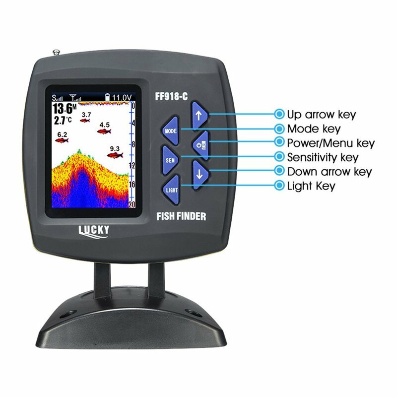 FF918CWLS Wireless Operation Echo Detecting Fish Finder 980 Feet Operating Range 45 Degrees Detecting Camera Detector