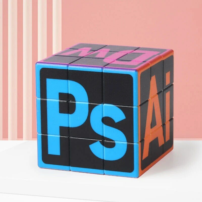 어린이용 매직 큐브 트위스트 퍼즐 큐브 장난감, 3x3x3 글자