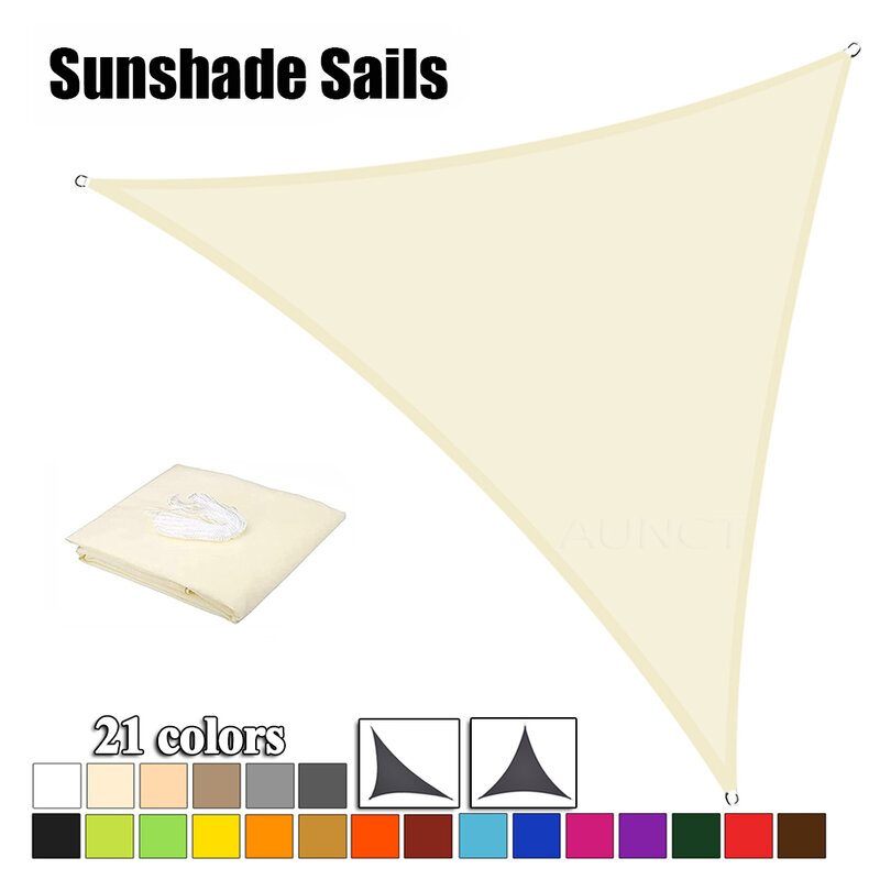 5x5x5/2x2x2M Waterproof Sun Shelter Triangle Sunshade Protection Outdoor Canopy Garden Patio Pool Shade Sail Awning Shade Cloth
