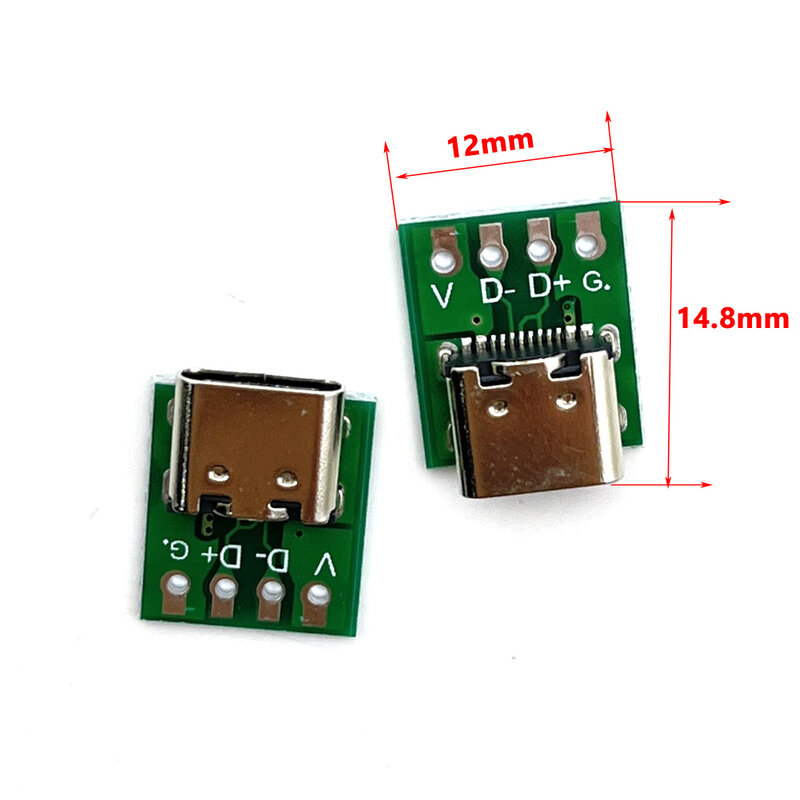 1-10Pcs USB 3,1 Typ C Stecker 16 Pin Test PCB Board Adapter 16 P Stecker Buchse Für daten Linie Draht Kabel Transfer