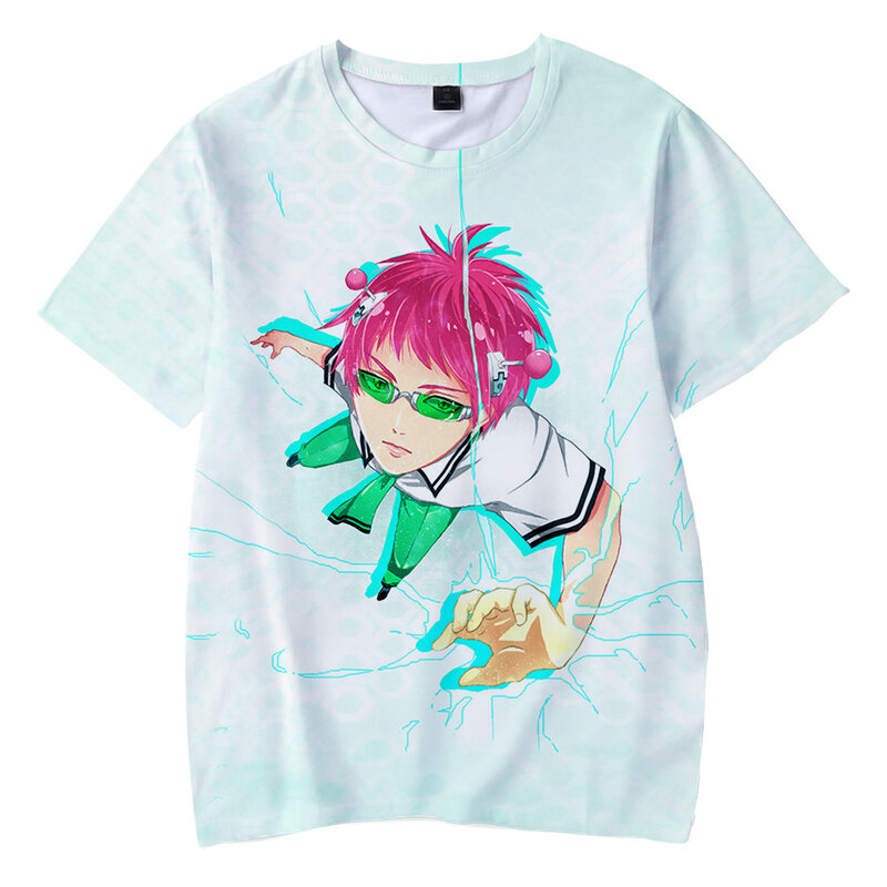 Camiseta con estampado de Saiki Kusuo No sai-nan para hombres, mujeres y niños, camiseta divertida Harajuku, disfraz de verano, Tops de Anime Kawaii de Japón Unisex