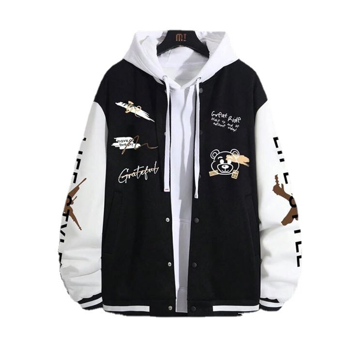 Men's Spring and Autumn Baseball Coat Loose Casual  Jackets for Men