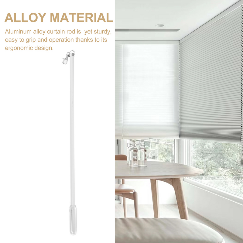 Varita de cortina de aleación de aluminio, varilla de tracción Manual para ventana, cortinas negras