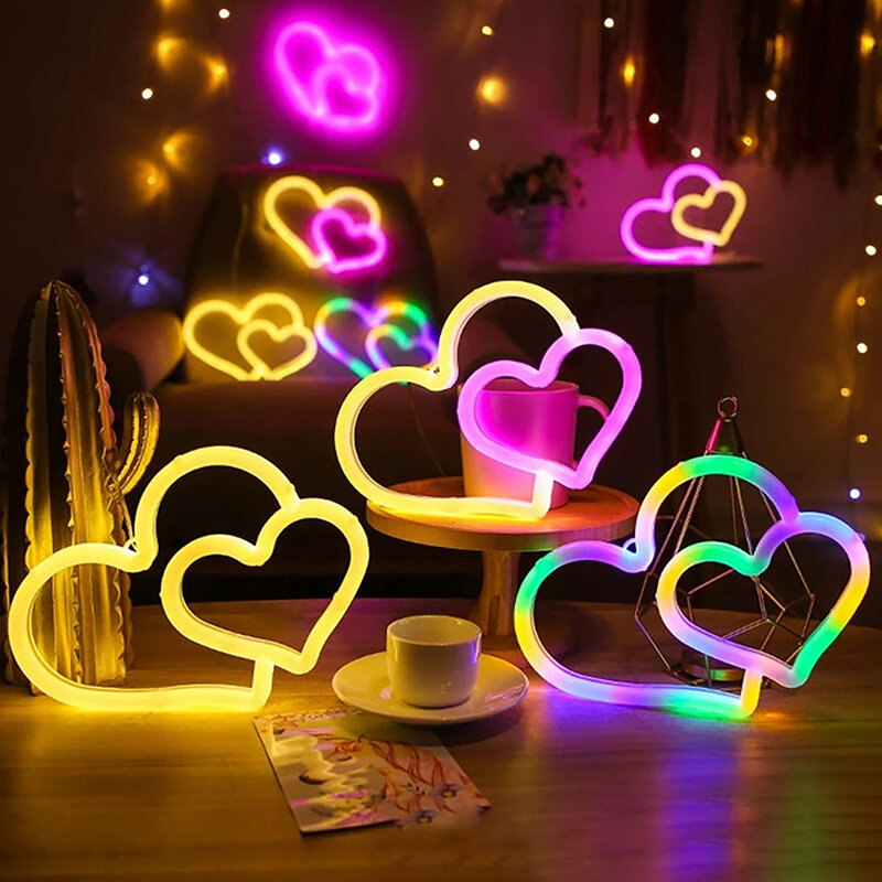 Letrero de luz LED de neón con logotipo, lámpara de noche de modelado, decoración del hogar, pared de la habitación, fiesta del Día de San Valentín, boda, regalo de Navidad colorido, bricolaje, 1 pieza