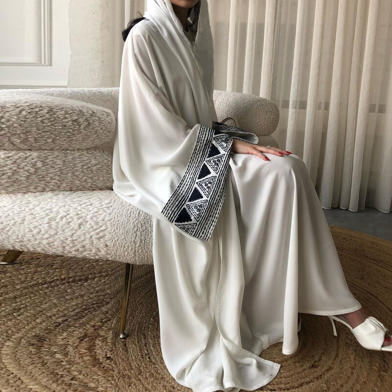 Ramadan Eid Djellaba Frauen Stickerei Kimono Strickjacke muslimischen Kleid Dubai Truthahn Kaftan islamische Kleidung Marocain Robe Party kleid