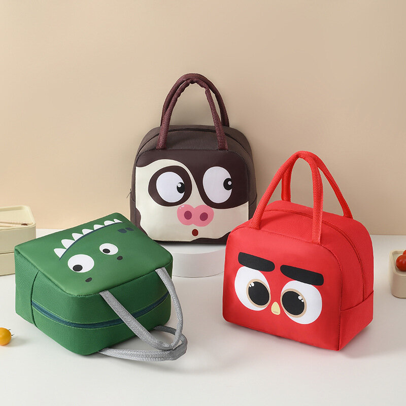 Cartoon Animals Thermal Lunch Bags for Children, Banto Lunchbox, Food Bag, Isolamento, Armazenamento, Kids, Girls, Frete Grátis