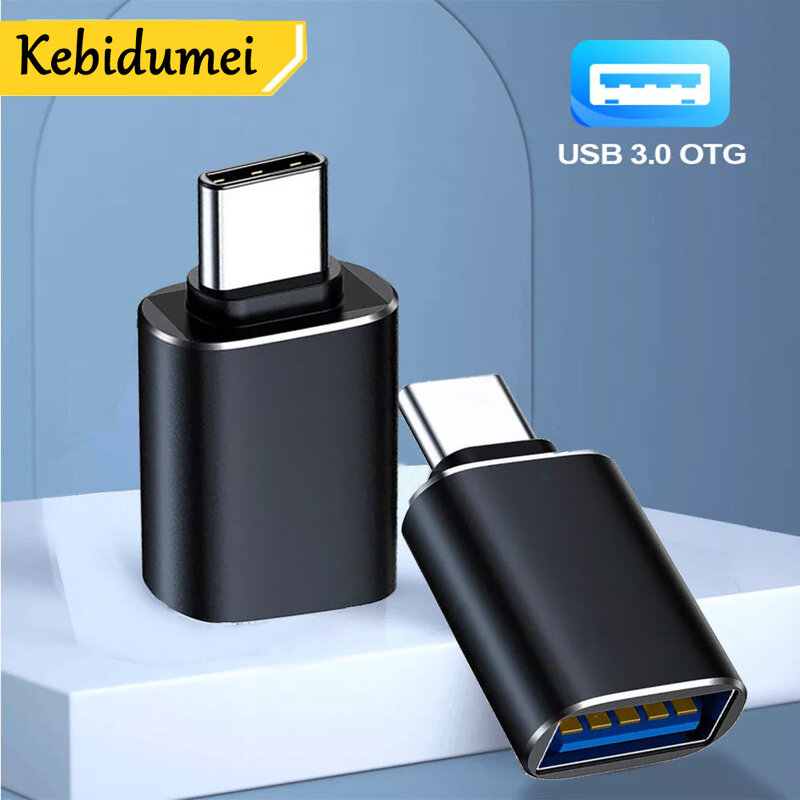 Adaptador USB 3.0 Tipo-C OTG, conversor macho para fêmea para Macbook, Xiaomi, Samsung S20, conector USBC OTG