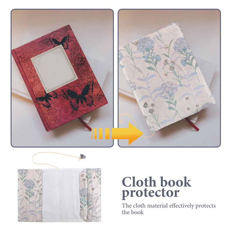 Fabric Book Cover Notebooks Protector Decorative Sleeve Fashion Protective Covers