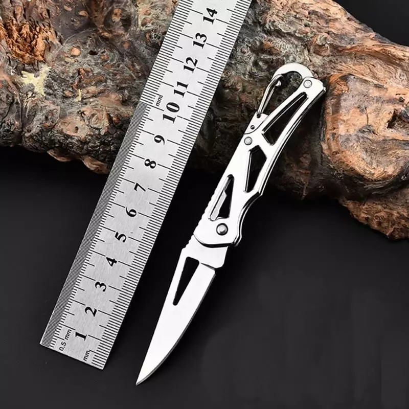 Edc-小さなステンレス鋼の折りたたみナイフ,屋外,キャンプ,サバイバル,自己防衛のための多機能デバイス