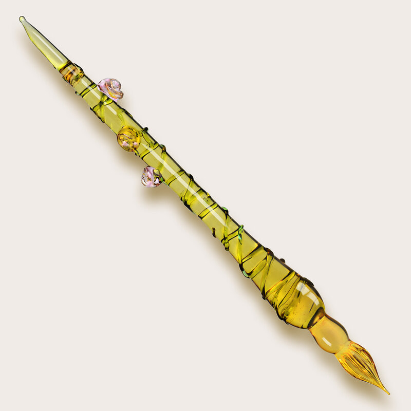 Vine Duobao-Bolígrafo de vidrio Luxur hecho a mano, pluma Dip