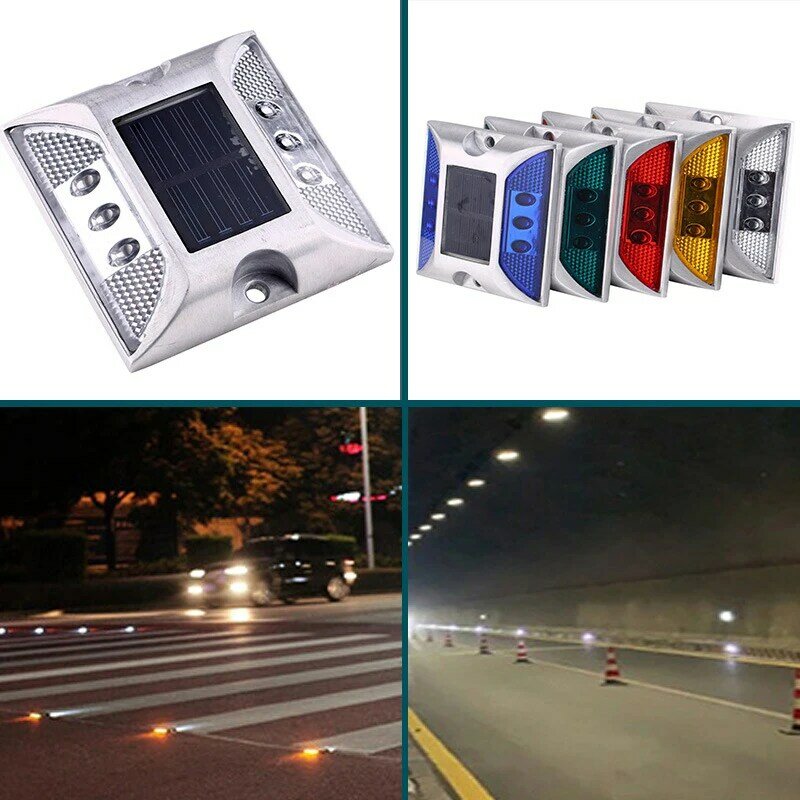 Alumínio Reflexivo Cat Eye Solar Road Stud, Quadrado, Alto Brilho, Ip68 Piscando ou Always-On Traffic Marker Light, Popular