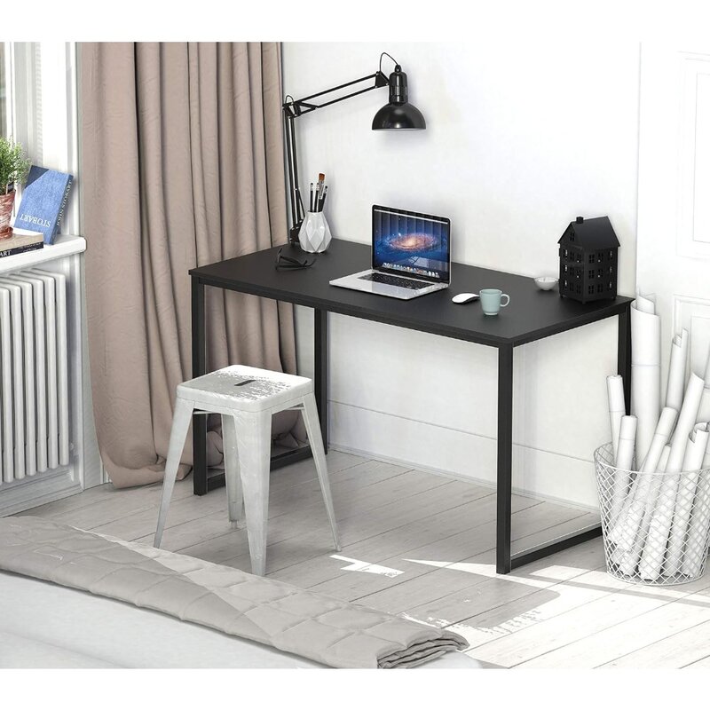 SHW Home Office-escritorio para ordenador de 48 pulgadas, color negro