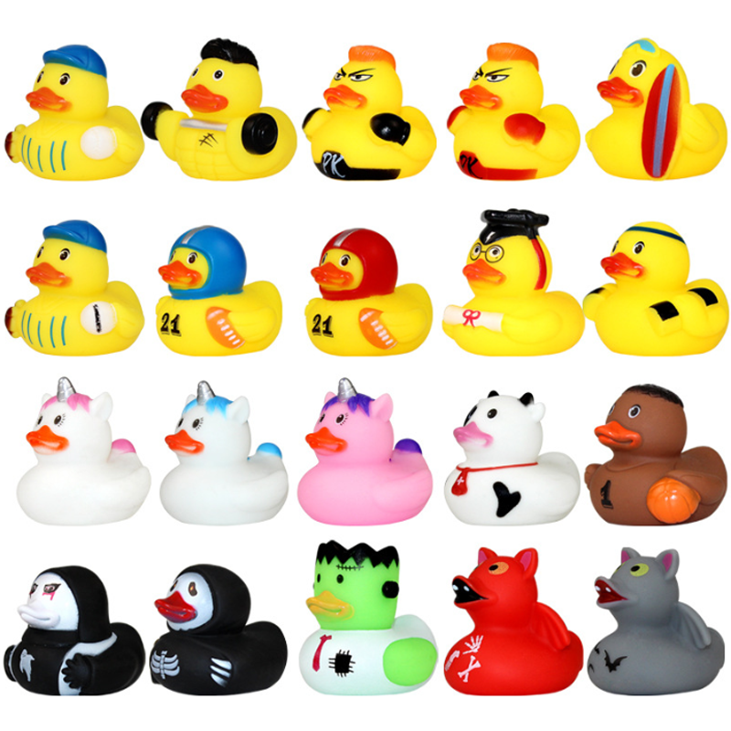 Neue Sport Enten förmige niedliche Ente Spielzeug Squeeze Baby Bad Spielzeug Float Ente Geschenk für Kinder Urlaub Wasserspiel zeug