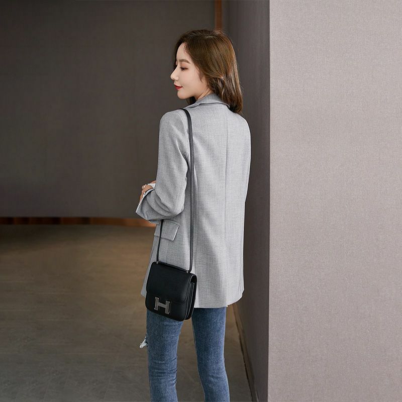 Jaket jas gaya kasual versi Korea wanita 2022 setelan komuter bisnis baru Atasan setelan kantor wanita baju kerja mantel Saco RE