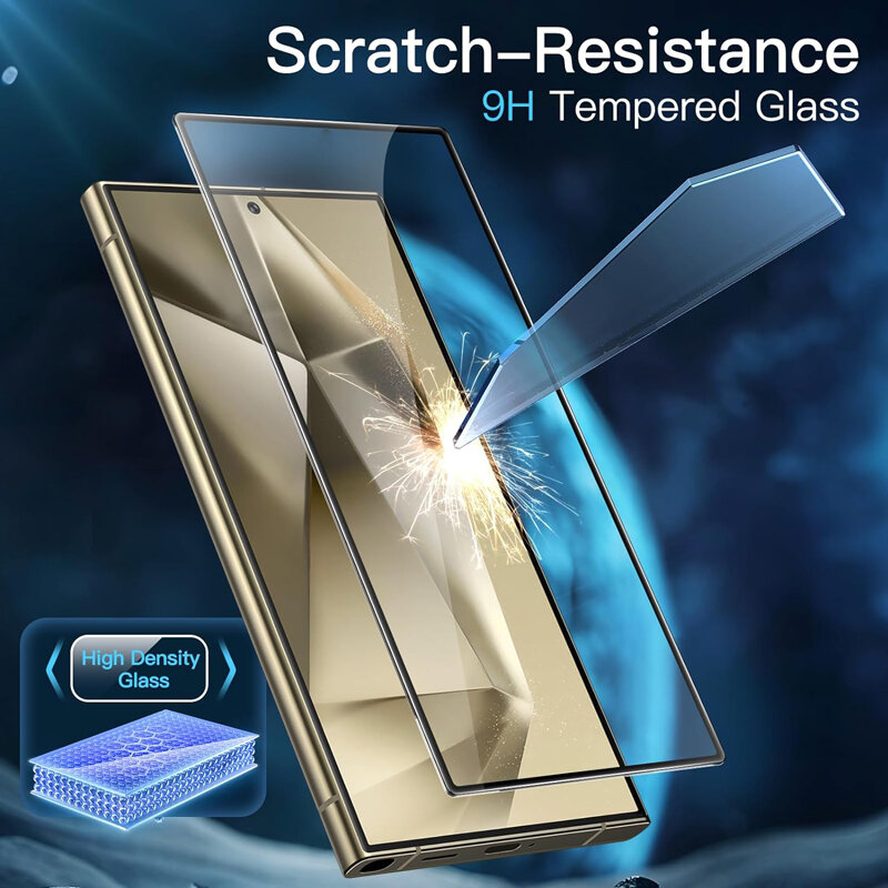 Vidro Temperado Cobertura Completa para Samsung Galaxy S24 Ultra, Película Protetora de Tela, S24 Plus, 4 Unidades
