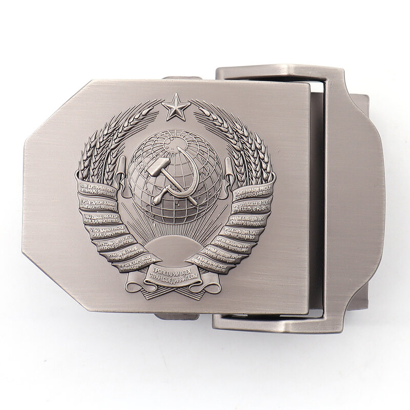 Cintura militare tattica da esterno in tela da uomo 3D emblema nazionale sovietico fibbia in metallo cintura Jeans Unisex per uomo cinture da allenamento militari
