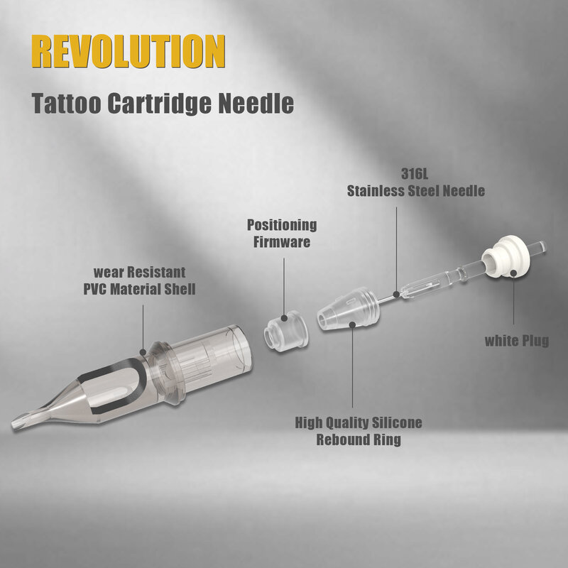 Agulhas de tatuagem EZ Revolução Cartucho, Maquiagem permanente, Delineador para cartucho rotativo, Caneta Tattoo Machine, 1RL, 3RL, 3, 5, 10Box