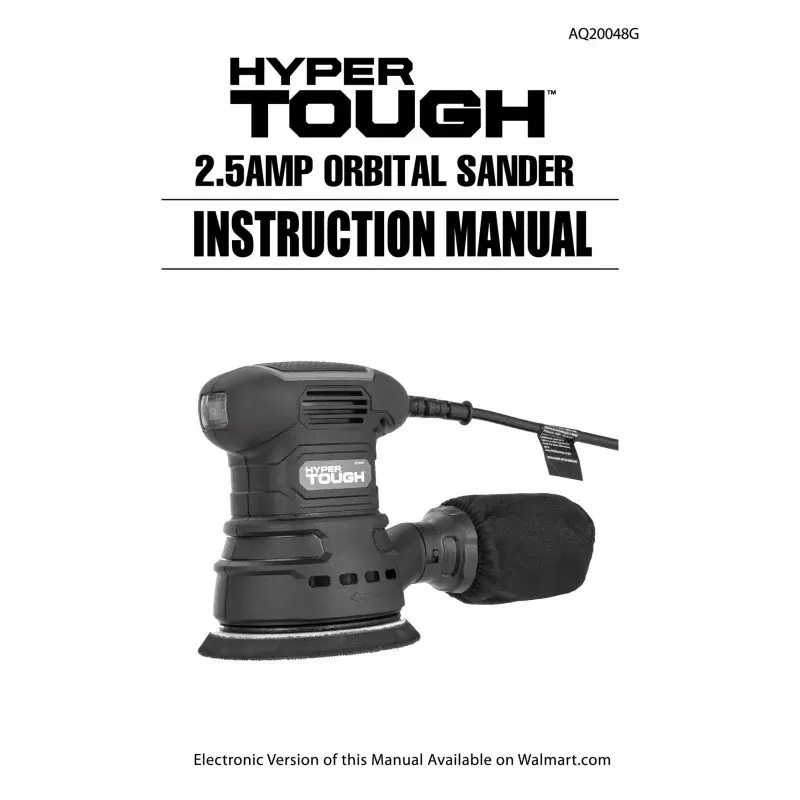 Hyper Tough 2.5 Amp Corded 5 inch Orbital Sander with Dust Bag, Vacuum Hose Adapter & 3 Sanding Sheets (60, 80, & 120 Grit)