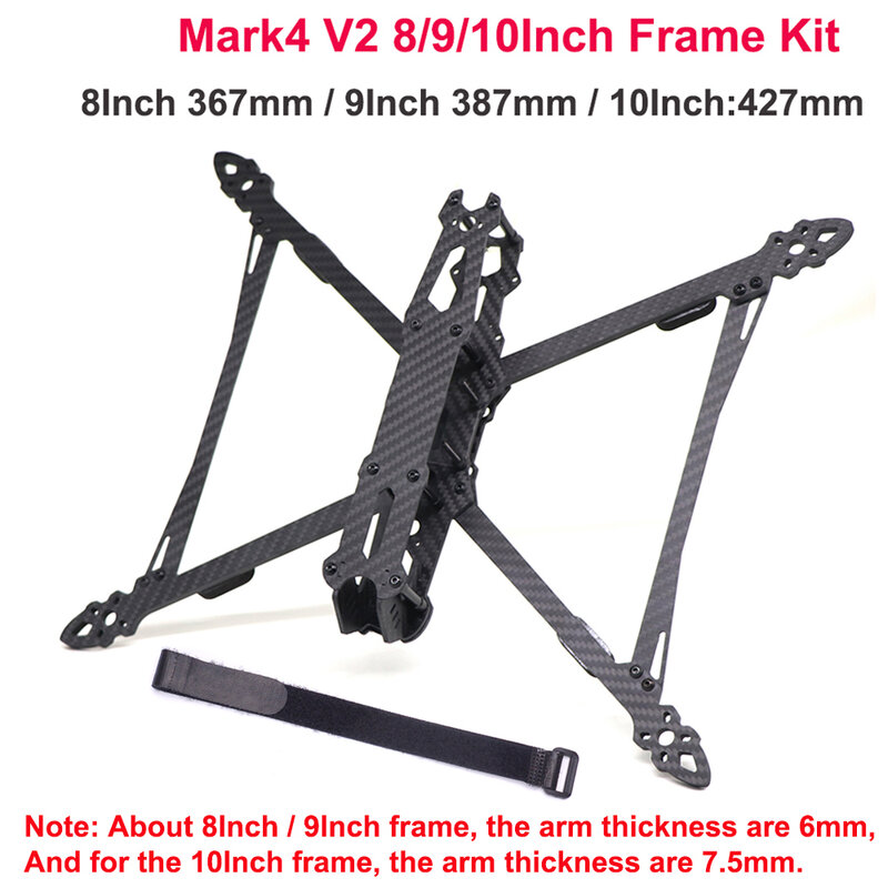 Mark4 V2 Mark 4 8Inch 367Mm 9Inch 387Mm Met 6Mm Arm/10Inch 427Mm W/7.5Mm Arm Fpv Racing Drone Quadcopter Freestyle Frame Kit