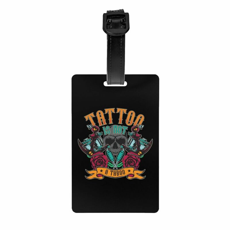 Tattoo Machine and Skull Bagagem Tag, Não é uma mesa, Engraçado Bagagem Tags, Tampa de Privacidade, Nome ID Card