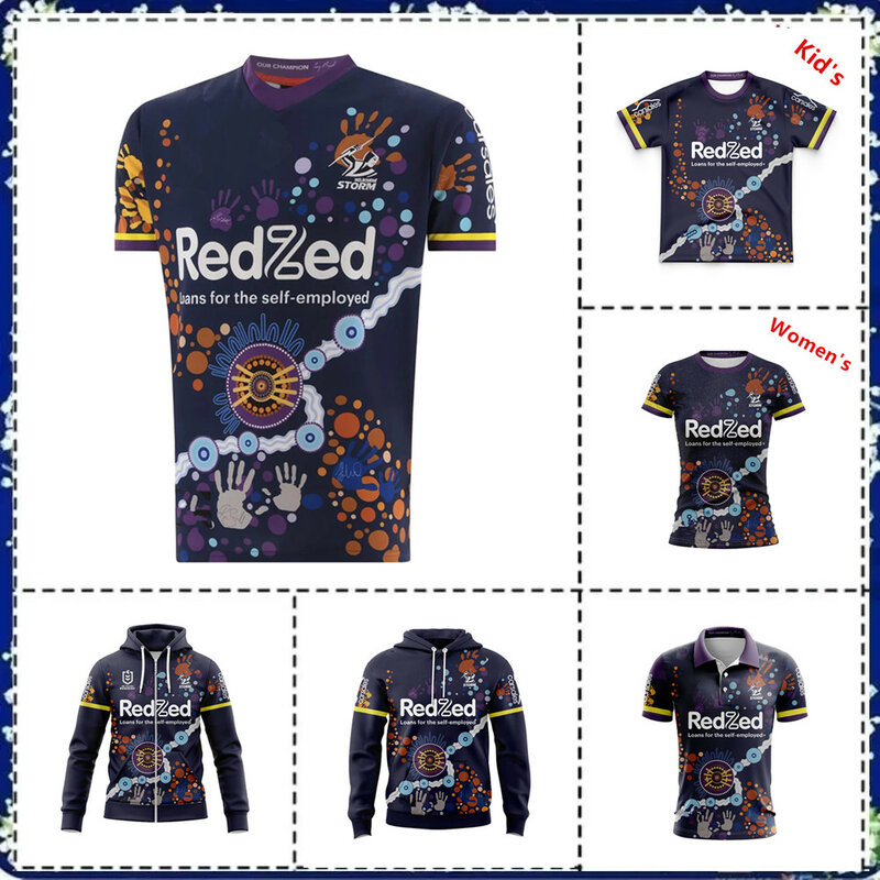 2024 MELBOURNE STORM MENS INDIGENOUS RUGBY Hooded JERSEY size S--5XL ( Print name and number )