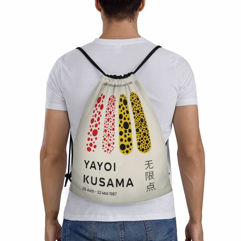 Yayoi Kusama bolsos con cordón de Arte Abstracto personalizados para entrenamiento, mochilas de Yoga para hombres y mujeres, deportes, gimnasio, Sackpack