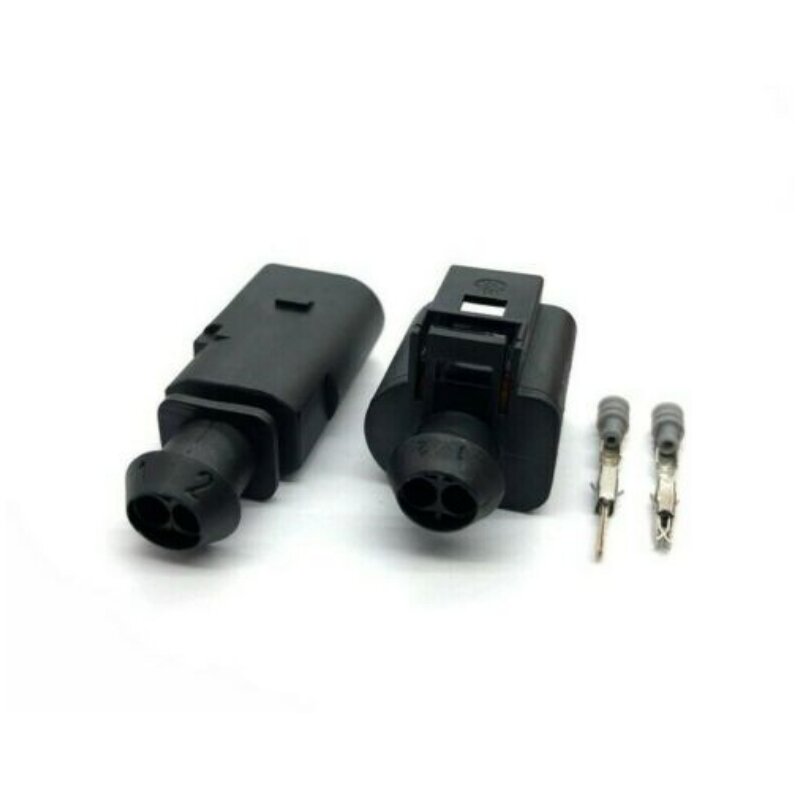 1 Set 2 Pin Auto Temp Sensor Plug Deflation Valve Socket Waterproof Electrical Wire 1.5mm Connector 1J0973802 1J0973702