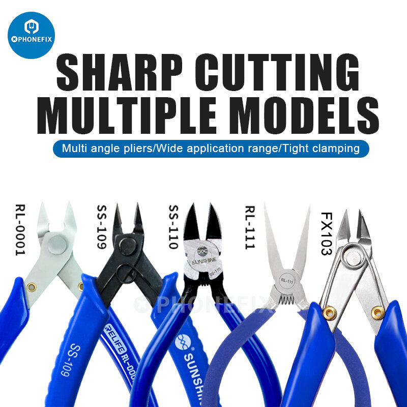 5'' Diagonal Plier Electronic Pliers Electrical Wire Cable Cutters Cutting Side Snips Flush Steel Nipper Multi Functional Tools
