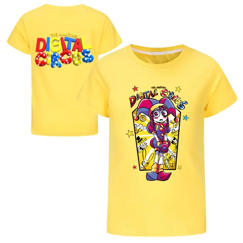 2024 New The Amazing Digital Circus Merch Double-sided Printed Summer Cotton T-shirt for Boys and Girls Child Sweatshirt
