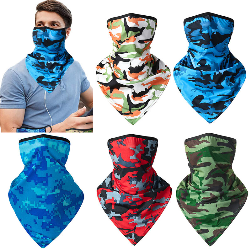 Summer Ice Silk Face Mask Cover Cycling Mask Bandana Headscarves Neck Tube Scarf Fishing Outdoor Breathable UV Protection Sports