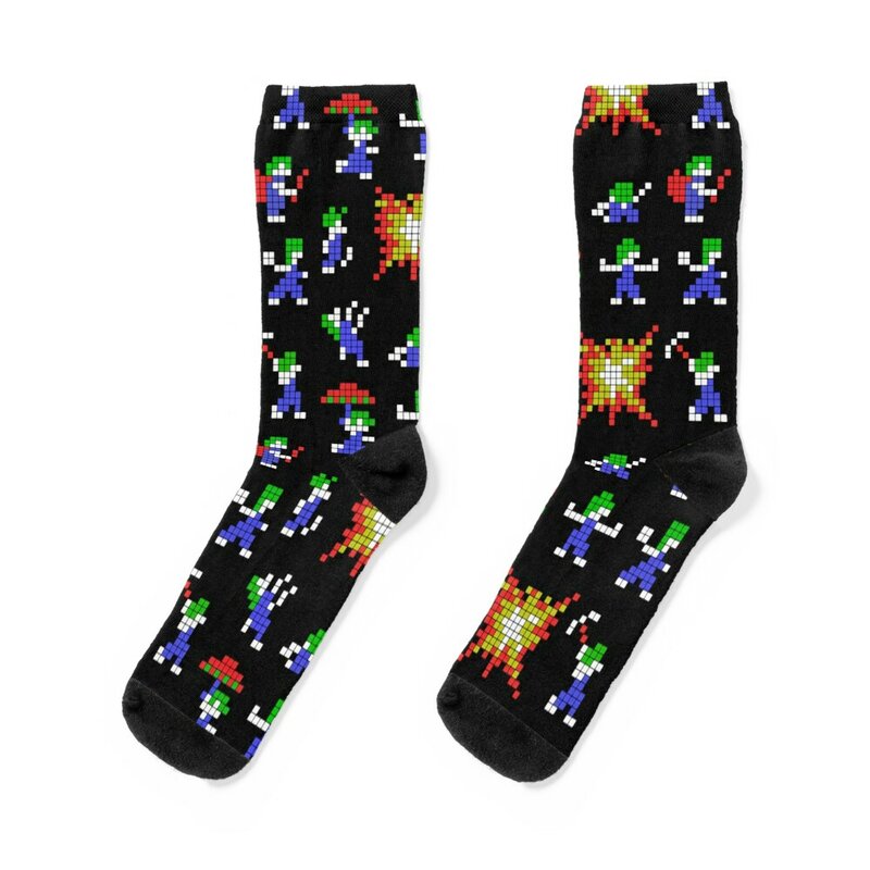 Lemmings 8-bit Socks moving stockings FASHION funny gift professional running Men's Socks Women's