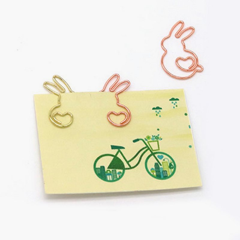Clips de papel con forma de conejo, pinzas de Metal para 20 piezas, marcapáginas, para documentos, fotos, hogar