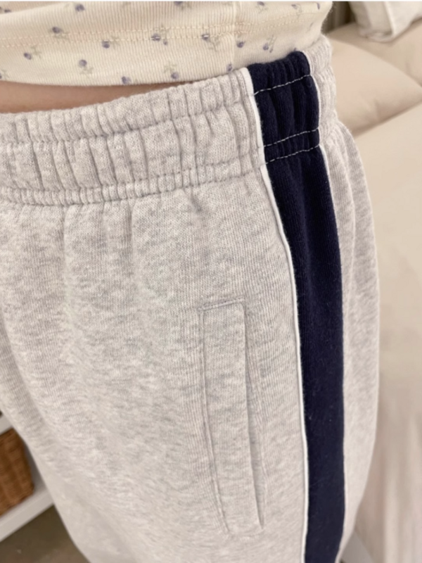 Calça esportiva solta para mulheres, algodão, elástico, cintura alta, calça reta, Harajuku, casual, Y2K, vintage, outono, 2023