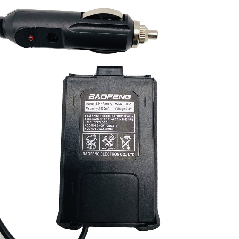 BAOFENG-eliminador de batería para walkie-talkie, cargador de coche para Baofeng UV5R UV-5RE, Radio bidireccional, 12-24V, accesorios de reemplazo
