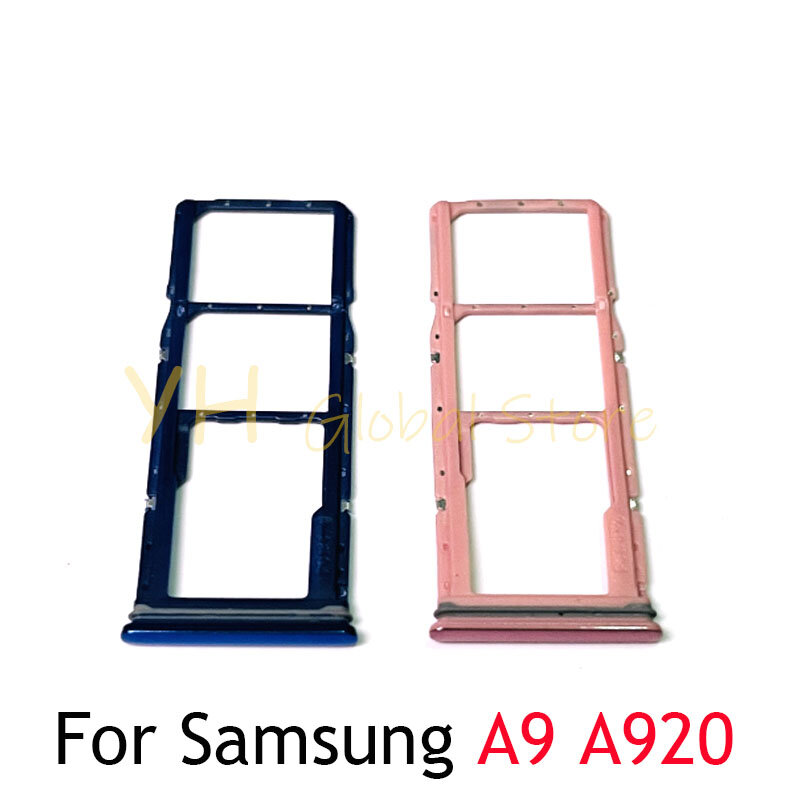 Soporte de bandeja de ranura para tarjeta Sim, piezas de reparación para Samsung Galaxy A7, A9, 2018, A750, A920, 5 unidades