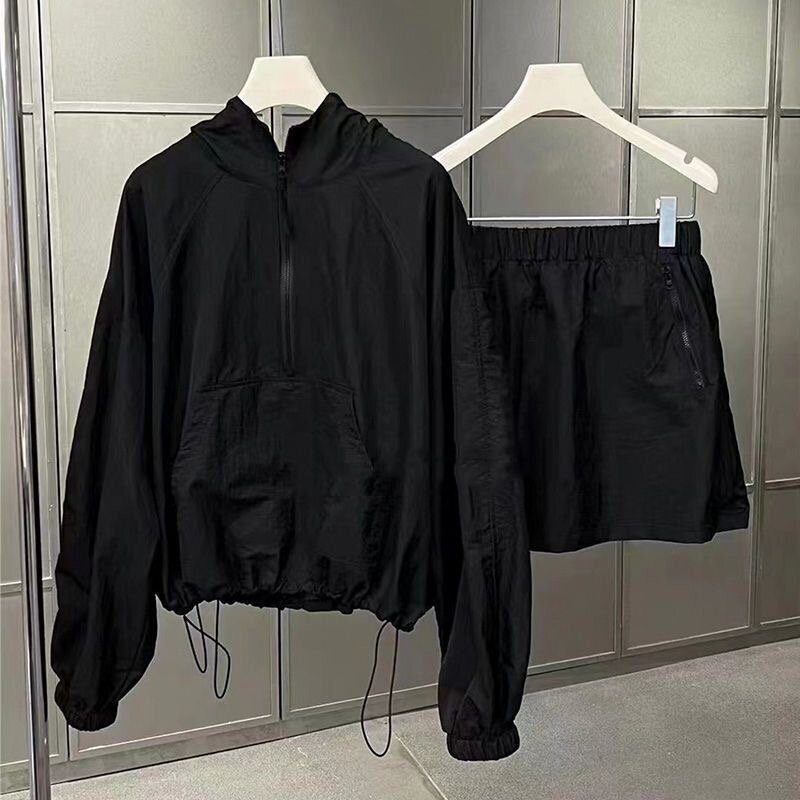 Conjunto de Sudadera con capucha para mujer, abrigo protector solar, ropa de Golf de dos piezas, trajes de Golf coreanos, 2024