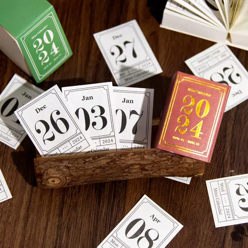 2024 мини-календарь Book 365 листов, рабочие календари, «сделай сам», журнал, планировщик, декоративный материал, бумажные наклейки, офисные принадлежности