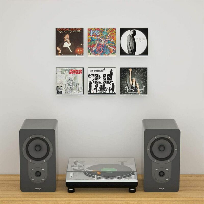 Criativo Wall Mounted Vinyl Record Display Stand, Acrílico CD Prateleira, Clear Holder, 4 ", 7", 12"