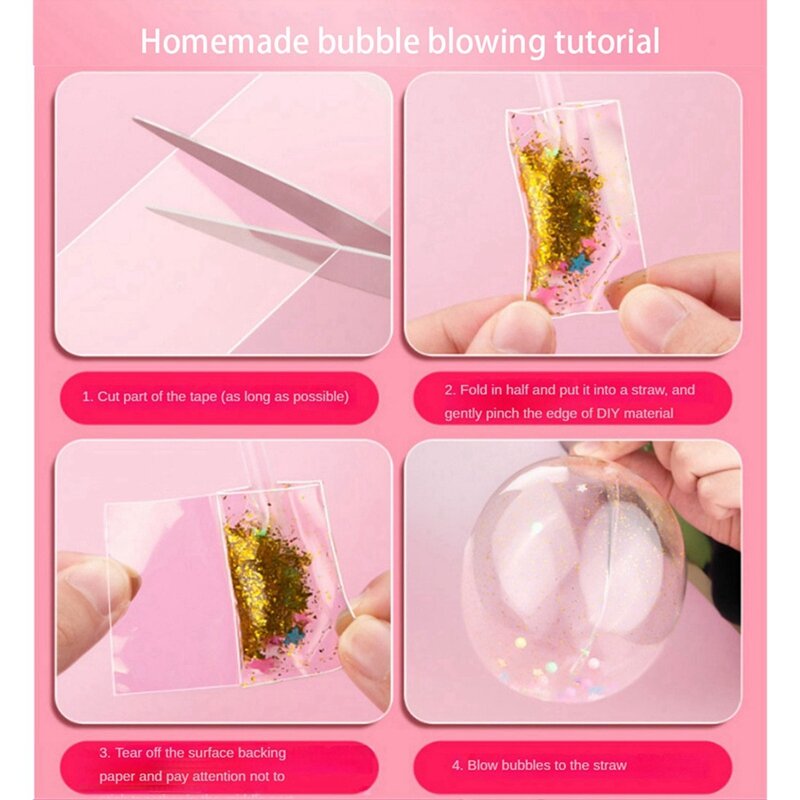 Nano Tape Kneading Blowing Bubble Full Set Nano Tape Double-Sided Tape Paste Blowing Bubble Toy Sticker Tapes
