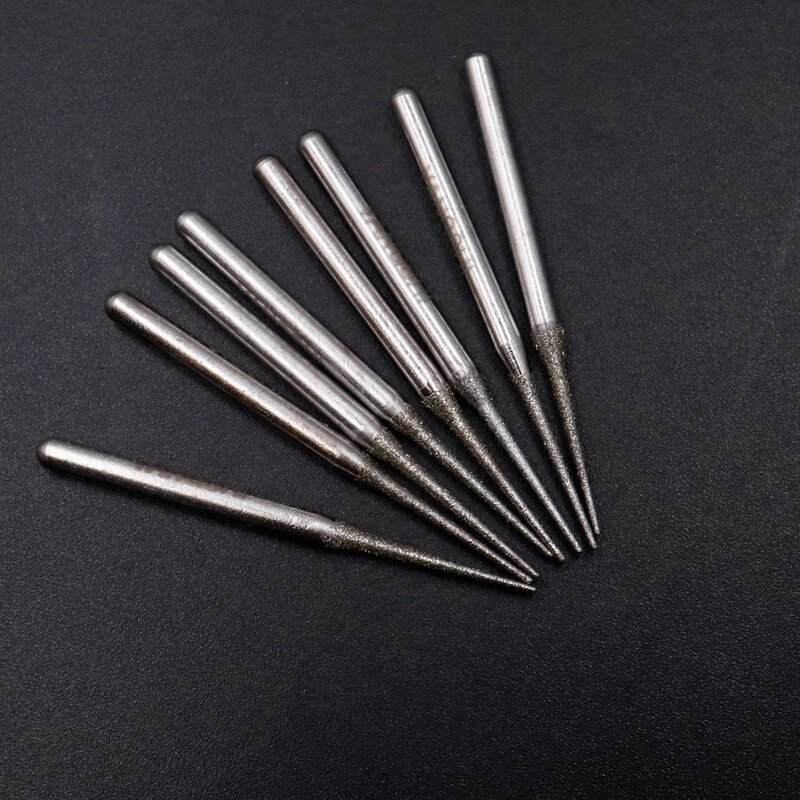 Reilyn-Diamond Grinding Burr Bits, Diamond Grinding Point, Jade Grinding Bits, 3mm, 3mm, 4mm, 5mm, 6mm, 8mm, 10mm, 150 #