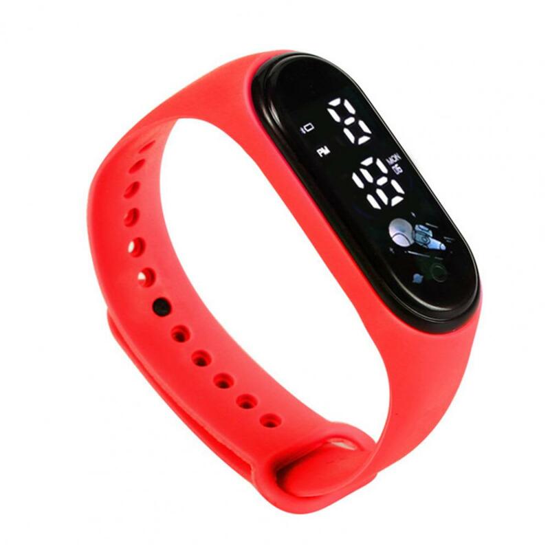 Relógio de pulso de tela grande infantil, impermeável Silicone Touchscreen, Digital Bracelet Watch para estudantes
