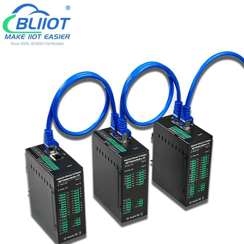 Módulo Modbus MQTT remoto Ethernet de alta precisión, módulo RTD IO, adquisición de temperatura, PT100/PT1000, 4/8 canales, 2 cables/3 cables