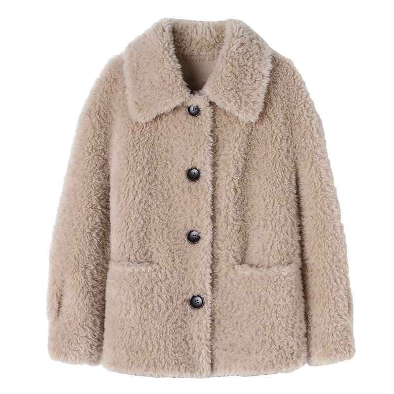 Ayunsue casacos de inverno das mulheres coreanas sheearling casaco de lã moda feminina casaco de pele engrossar quente roupas femininas jaqueta de pele lq