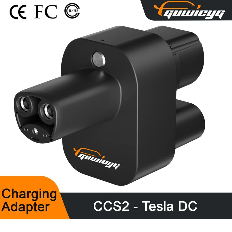 GUWIEYG CCS2 ke NACS EV adaptor pengisi daya, kompatibel dengan Tesla Model 3/X/Y 250kW Max cocok untuk Tesla CCS2 adaptor untuk Tesla