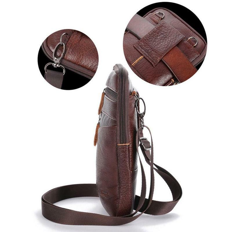 1 шт. многофункциональная повседневная мужская кожаная сумка для телефона, модная поясная сумка на молнии с защитой от кражи, кошелек из искусственной кожи, сумка через плечо